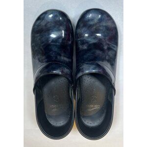 Dansko Professional Blue Marble Patent Leather Clogs US Size 10.5 (41EU) Womens
